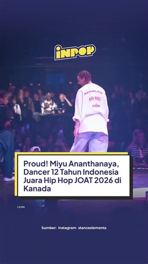 Miyu Ananthanaya Pranoto, dancer asal Indonesia yang baru berusia 12 tahun, sukses jadi juara Hip Hop di JOAT International Street Dance Festival 2026 di Montreal, Kanada! Miyu berhasil mengalahkan lebih dari 120 penari dari berbagai negara hingga melaju ke final dan berhadapan dengan dancer senior asal Orlando, Marlee Hightower. Kemenangan ini jadi bukti kalau usia muda bukan batasan buat unjuk skill di panggung street dance dunia. #MiyuAnanthanaya #StreetDance #HipHopDance #JOAT2026 #Inpopmedi