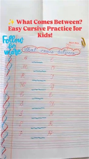 ✨ What Comes Between? Easy Cursive Practice for Kids!