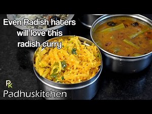 Radish Curry-Mooli Sabzi-Mullangi Poriyal Recipe