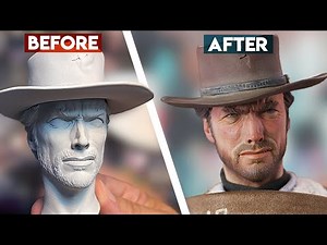 Painting a LIFELIKE Clint Eastwood Statue 🤯 | Behind the Scenes