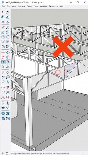 3D Truss Structure Modeling in SketchUp under minutes #sketchup #shorts