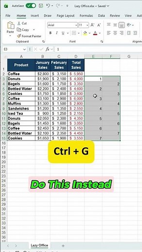 Insert one blank row between every row #excel #exceltips #exceltricks #exceltutorial