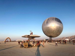 BIG's Giant Reflective ORB Takes Shape at Burning Man