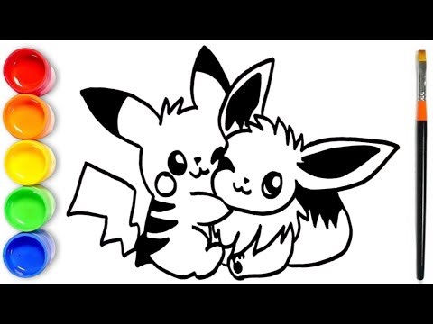 How to draw Pokemon Pikachu and Eevee | Pikachu, Eevee Drawing | Pokemon
