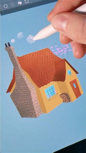 3 ways of drawing HOUSES #art #shorts