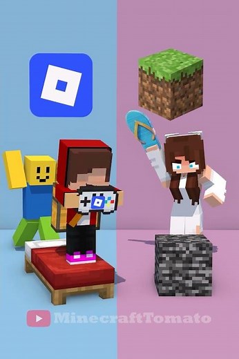 JJ Play Roblox vs Minecraft 😡🤩 - MAIZEN Minecraft Animation
