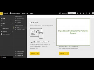 Import Tables from Excel to Power BI Service