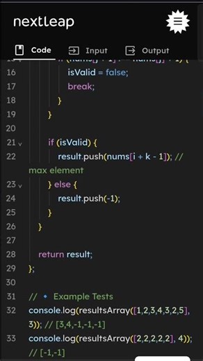 Find Power of Subarrays | Consecutive & Sorted Check | JavaScript | LeetCode Explained