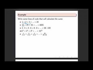 Intro to MATLAB - Week 1 - Example 2: for-loop