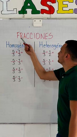 64K views · 922 reactions | ¡Aprende a sumar, restar, multiplicar y dividir fracciones en menos de 1:30!Fracciones homogéneas, heterogéneas, paso a paso y sin complicaciones.¡Dale play y domina las operaciones básicas rápido y fácil! #fracciones #matematicasfaciles #matematicas #profejames_ | ProfeJames | Facebook