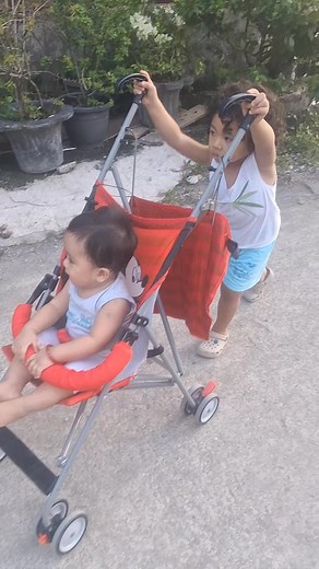 40 reactions | Kuya Allyn boy enjoying his time pushing baby Xander on the stroller. ❤️ | Annalyn Basilides - Montebon | Facebook