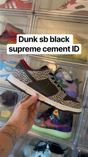 Nike sb dunk low sb black supreme cement Nike ID edition! Poor man version! #supreme #sneakers