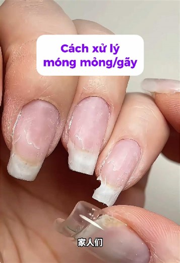 Cuối cùng thì nó cũng đã đến! Hãy xem kỹ thuật sửa chữa móng tay tuyệt vời của tôi nhé! #nailsstudio #nailstips