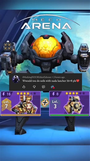 SOLIS + NADE LUNCHER 16&8🤯🎮⚡|| Mech Arena Gameplay ||#shorts #mecharenarobotshowdown#trending#gaming
