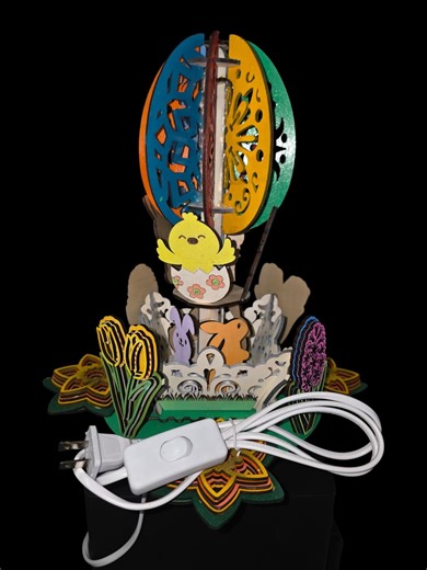 Rotating Easter Egg Carousel Laser Cut File | Motorized Spring Centerpiece (SVG, Lightburn) - Etsy