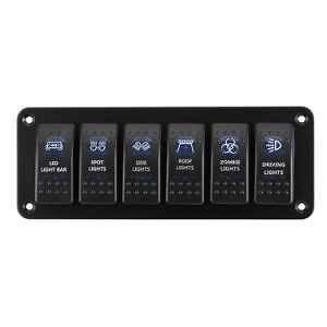 [Hot Item] 6 Gang Rocker Switch Panel with LED Light for Car Marine Boat