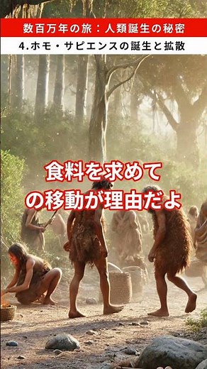 数百万年の旅：人類誕生の秘密 4.ホモ・サピエンスの誕生と拡散 #雑学 #ホモサピエンス #人類進化