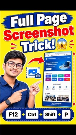 How to Take Full Page Screenshot in Chrome 🔥 | Secret Computer Trick! #shorts #tech