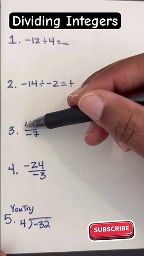 How to divide integers #divideintegers #integers