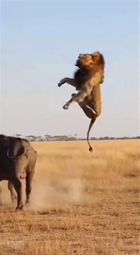 Angry Buffalo Flips Lion High! 🐃💥 | 사자를 공중으로 날려버린 버팔로 | 衝撃！ライオンを飛ばすバッファロー