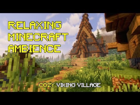 Minecraft Viking Village 🌧️ [1HOUR] | Cozy Ambience, Rain & Music | Day & Night