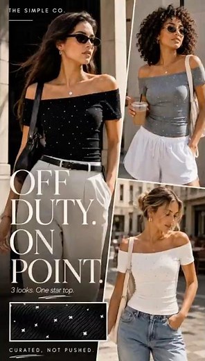 3 Ways to Wear One Off-Shoulder Star Top