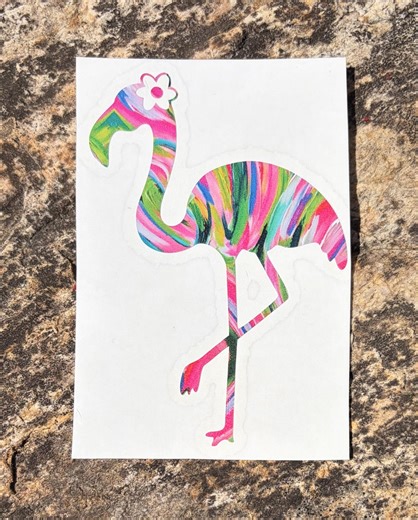 Whimsical Flamingo Vinyl Decal: Beach Car Window Decor - Etsy