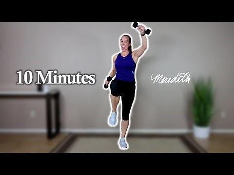 Quick 10 Minute HIIT Cardio Workout For Seniors w/ Light Dumbbells | Intermediate Level