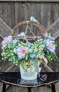 Floral Bird Nest Arrangement: Rustic Cottagecore Centerpiece - Etsy