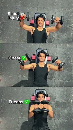 Dumbbell Chest Press Mistake (Fix Shoulder Pain) #chestworkout