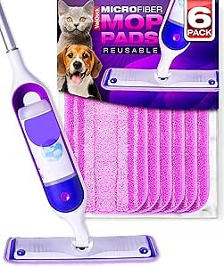 VanDuck Reusable Microfiber Mop Pads for Swiffer PowerMop, 6 Pack | Washable, heavy duty replacement refills, wet & dry use, multi-surface hardwood floor cleaning