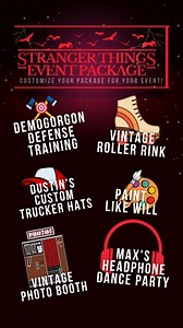 1K views | The final chapters are this month! Eek! Check out these amazing programs that can help you have a great STRANGER THINGS EVENT! Learn more about the STRANGER THINGS package at neon-enterainment! | Neon Entertainment | Facebook