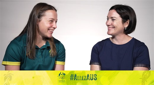 💚 Wholesome content alert 💛 Australian Olympic Team selected track cycling debutant Kristina Clonan sits down with her sporting idol Anna Meares, track cycling Olympic champion and Paris 2024 Australian Olympic Team Chef de Mission for a wide-ranging chat. #AllezAUS | AusCycling | Australian Olympic Team