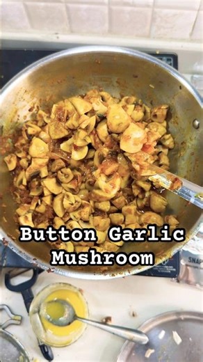 Button Garlic Mushroom 🍄 🍄‍🟫 #food #recipe #viralvideo