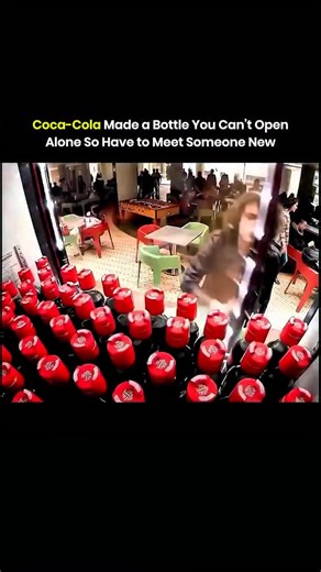 Knowledge Matrix on Instagram: "Coca-Cola introduced this bottle concept in 2016 in Singapore. The bottle used a dual cap design connected to one seal. A single person was unable to open it. Two people had to twist both caps together at the same time. The design forced face to face interaction before the drink became accessible. The campaign focused on rising loneliness in crowded cities. Public setups placed these bottles in social spaces to observe behavior. Strangers approached each other wit
