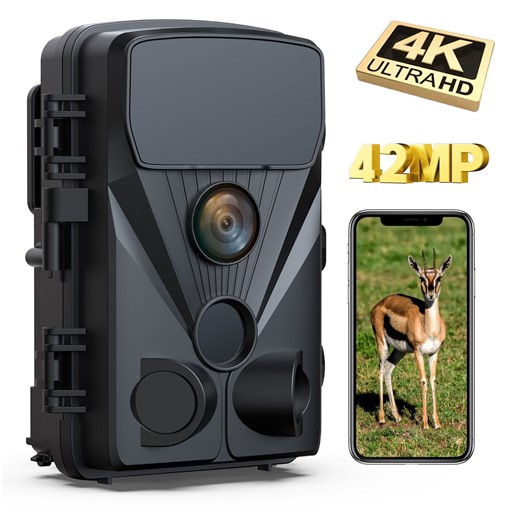 CAMPARK WiFi Trail Camera Native 4K 30fps 42MP Bluetooth Game Camera with 3 PIR Sensor Night Vision Motion Activated Waterproof Trail Deer Cam for Outdoor Hunting Wildlife Monitoring Home Security