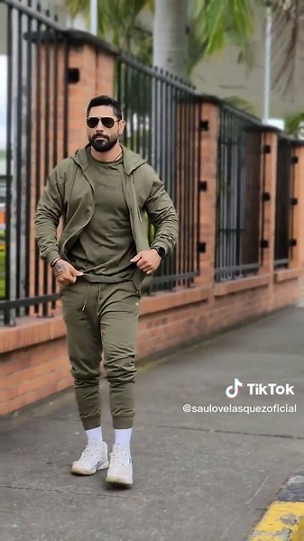 Urban Fitness Style: Olive Green Tracksuit Lookbook