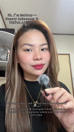 Hi I'm Mallory- Beauty Influencer and Tiktok Affiliate🖤 Living in Japan and struggling to find a beauty salon? I help Filipinos & foreigners find Tagalog & English-friendly places where you feel truly welcome! #livinginjapan #japanlife #beauty #foreigner #pinoybigbrother