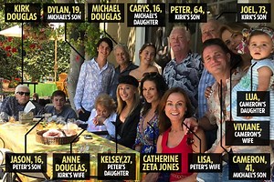 Kirk Douglas seen in poignant photos with four generations of his family