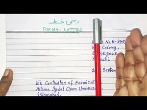 AIOU Code 387: Unit 4:Section C: Writing Formal Letters:Full explanation and a formal letter