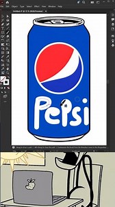 Noob vs Pro vs AI: PEPSI in Illustrator #shorts #illustratortutorial