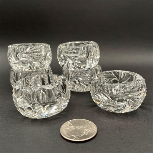 Vintage Cut Glass Salt Cellars - Set of 6 - Etsy