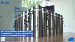 Haier's customer service department (CSD) has come up with a great initiative, "HYDRATE WITH HAIER." Haier CSD has distributed water bottles, wet towels, and caps to service engineers nationwide. At Haier, we believe in the safety of our team members and hope to protect them from numerous health risks, so together we can beat the heat wave. #Haier #InspiredLiving #SmartLiving #BeatTheHeat #HaierCSD | Haier