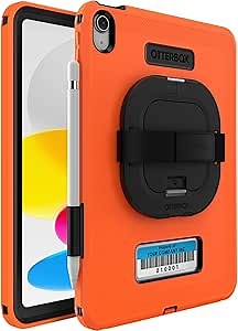 OtterBox Defender for Business W/Kickstand/HANDSTRAP for iPad (A16) & iPad 10th Gen - HIGH Visibility (Orange),Rugged & Durable,screenless,Port Protection,Includes Shield-Stand (Non-Retail Packaging)