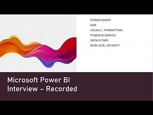 Microsoft PowerBI Interview | Power BI Interview Questions | Power BI Mock Interview