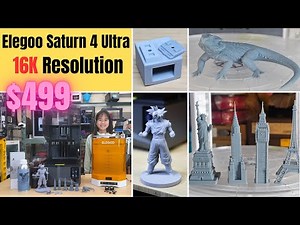 Elegoo Saturn 4 Ultra 16K Resin 3D Printer – Auto Leveling, Resin Heating, Tilt Release Tray