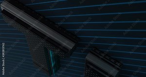 Thank you. Modern 3D Promotion Intro. Metal Text Logo. Blue glow. Black Background