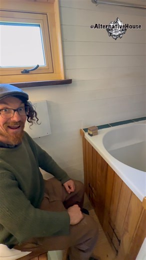 His DIY Tiny House Tour with a bathtub