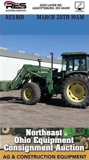 John Deere 3155 4WD Diesel Tractor w/ JD 260 Loader #RES #RESbid #EquipmentAuction #Ag #Consignments