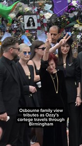 715K views · 8.8K reactions | Jack Osbourne, Kelly Osbourne, Sharon Osbourne and Aimee Osbourne mourn near floral tributes as Ozzy Osbourne’s cortege makes its way through the streets of Birmingham. (Footage by Anthony Devlin/Getty Images) #ozzyosbourne #blacksabbath | Blunt Mag | Facebook